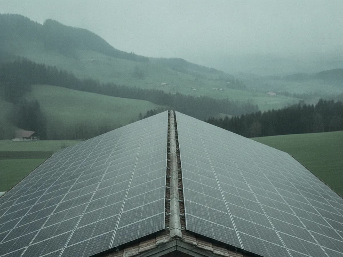 Referenzprojekt Stalldach Appenzell mit 340 kWp Photovoltaikanlage